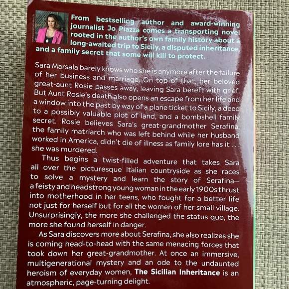 The Sicilian Inheritance / Jo Piazza - National Best Seller 2024 - Picture 2 of 2